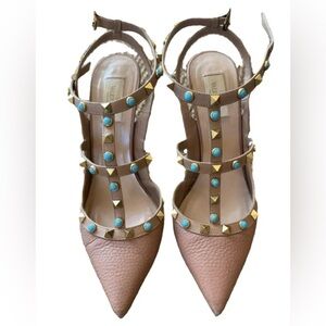 pre-loved VALENTINO GARAVANI Rockstud leather heels 38 Good condition